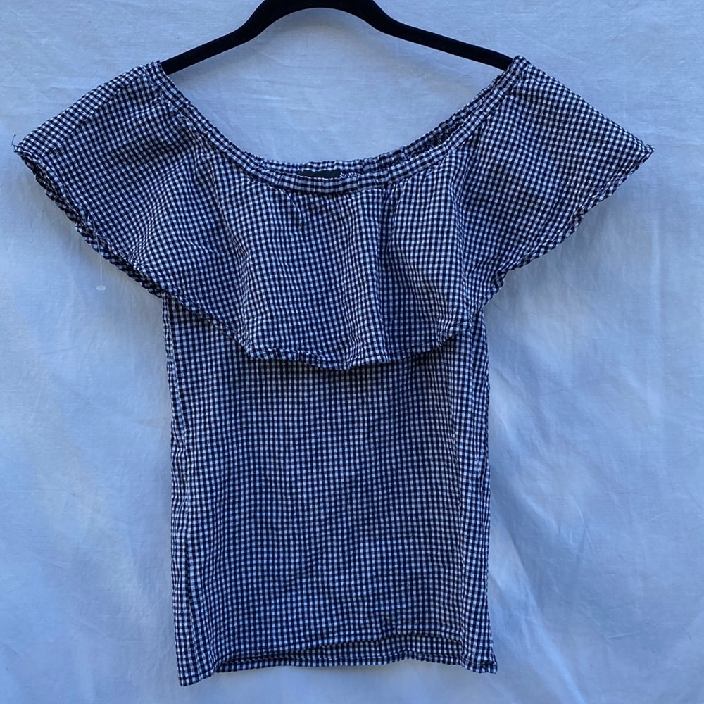 Rebel Sugar Plaid Off The Shoulder Shirt Top